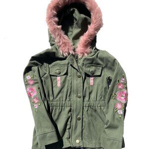 little lass geris jacket coats  size 24 m with fur hood